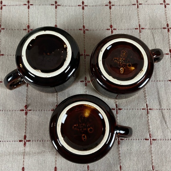 Vintage Pfaltzgraff Gourmet Brown Drip Flat Mugs - Picture 3 of 7